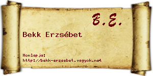 Bekk Erzsébet névjegykártya