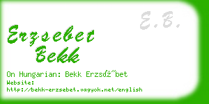 erzsebet bekk business card